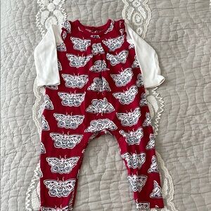 Tea Collection | Red Butterfly Print Romper